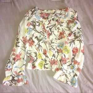 Floral Crop Top Long Sleeve